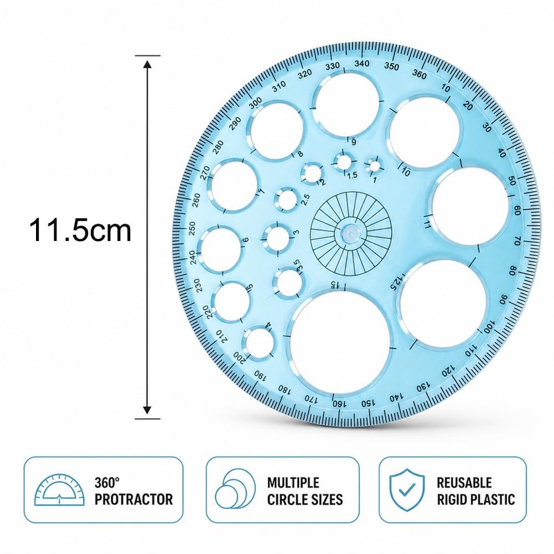 Circle Stencil Template, Hollow Drawing Templates for Painting, Drafting, and
