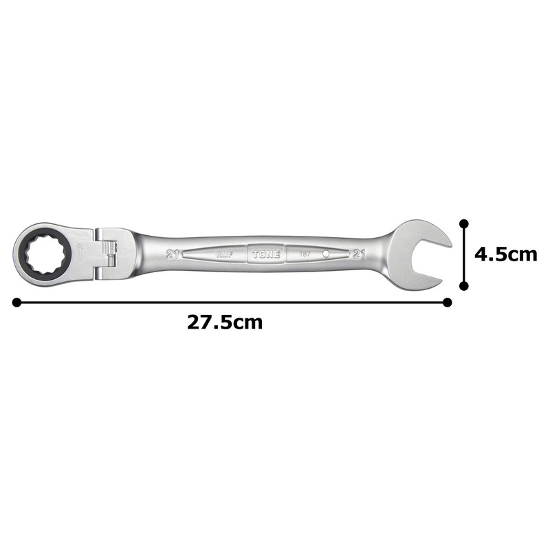 TONE Oscillating Ratchet Glasses Wrench HPRMF-21 Double Side Width 0.8