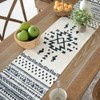 ARTABLE Black and White Boho Table Runner Waterproof Linen with