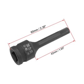TA-VIGOR Impact Hex Bit Socket, 3/8" Drive x H6 (6mm) Allen Key Socket, Premium CR-MO Steel Bits, Hex Bit with 60mm Length for Torque Wrench, Ratchet Wrench, Impact Power Drills