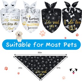 Frienda 4 Pcs My Humans are Getting Married Dog Bandana She Said Yes for Wedding Engagement Photos, Dog Wedding Outfit, Bridal Shower Gift, Pets Cat Got Engaged Announcement