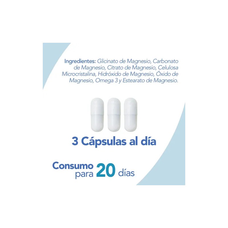 Magnesio Complex Omega Glicinato Citrato Carbonato Hidroxido Oxido Vcaps Natgel