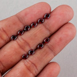 10 PCS, 5x4 MM, AURA GEMS Natural Red Garnet, Brilliant Cut, Oval Shape, Calibrated Stone Jewelry Making, Chakra Energy Healing Gemstone, Real Crystal, Birthstone, Bulk deal