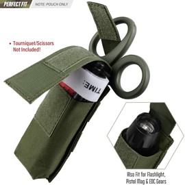 LIVANS Tactical Medical Shears Pouch, Molle Medical Shears Pouch EMT Scissors Bag Fit for Tourniquet, EMT Shears, Folding Knife, Tactical Flashlight, Pistol Mag Pouch Small Tool Bag Organizer