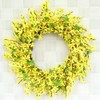 19.68Inch Artificial Forsythia Wreath for Front Door Wreaths Wildflower Summer