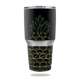 MightySkins Skin Compatible with Ozark Trail 30 oz Tumbler - Cat Pineapple | Protective, Durable, and Unique Vinyl Decal wrap Cover | Easy to Apply, Remove, and Change Styles | Made in The USA