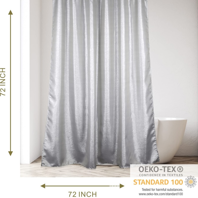 Silver Grey Sparkle Shower Curtain: Modern Luxury Elegant Light Gray