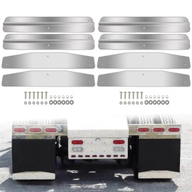 JKYH TECHPLUS Universal 2 Pair 24” X 4” Mud Flap Weights Stainless Steel, with Backing Plate and Install Screw, for Semi Trucks Peterbilt Freightliner Kenworth Volvo and Western Star