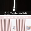 Vision Home Pink Linen Full Blackout Curtains Grommet Room Darkening
