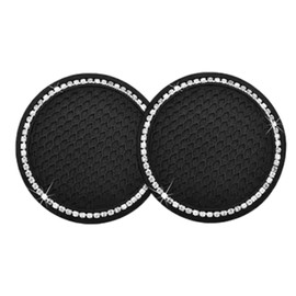 2X Bling Cup Coaster, Car Auto Bling Rhinestone Cup Holder 7 cm(2.75 inch) Anti-Slip Insert Coaster Crystal Rhinestone Drink Car Cup Ensuring Clean and Organized Interiors for Women Girls