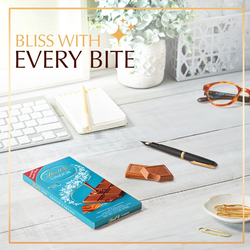 Lindt LINDOR Salted Caramel Milk Chocolate Truffle Bar, Easter Chocolate