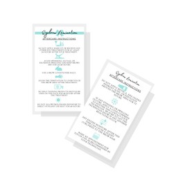 Brow Lamination Aftercare Instruction Cards | Physical Printed 2 x 3.5” inches Business Card Size | Starter Lift Kit with Tint at home diy aftercare supplies | White with Blue Design