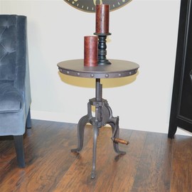 Carolina Cottage Adjustable Accent Table in Industrial Finish