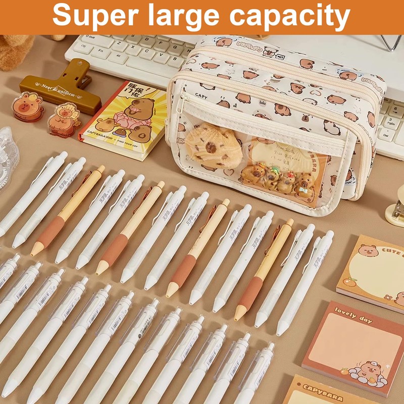 Capybara Pencil Case, Capybara Stationery Set, Multi-Layer Pencil Case with