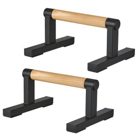 T Shape Floor Stand Wood Push Up Handle Bars for Men, Strength Training Pushup Stands Parallettes Bars with Sturdy Metal Bracket for Calisthenics, Fitness, Gymnastics, Workouts, Calistenia