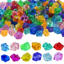 Pack of 200 Glitter Stones, Acrylic Decorative Stones, Acrylic Stones, Glittering Diamonds, Scatter Decoration, Crystals, Children's Gemstones, Digging Out, Colourful Jewels Decorative Stones,