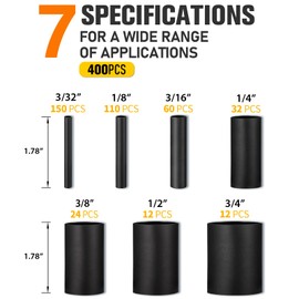 Baohua 400pcs Heat Shrink Tubing Kit - 3:1 Adhesive Lined Industrial Heat-Shrink Tubing for Wires and Marine Grade heatshrink Kits, You can Protect Your Wires with Ease - Black