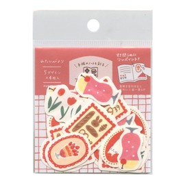 Watashiyori Washi Flake Seal [Akairo] Notebook Decoration, Notebook Decoration, Cute QSA151