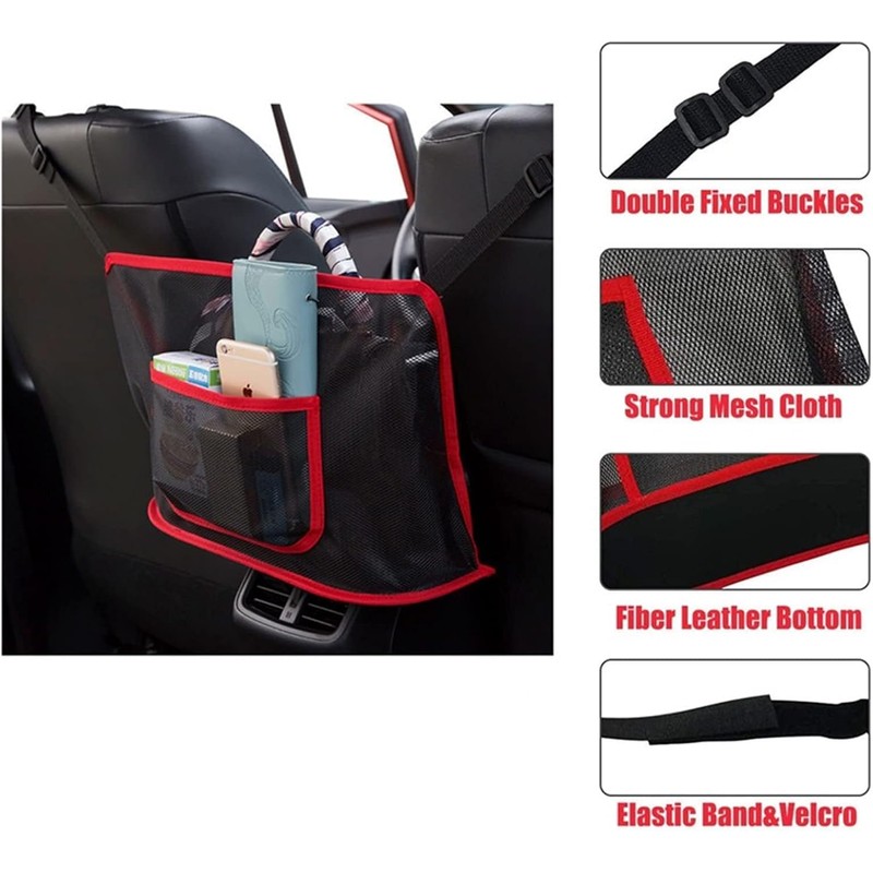 Qkiky Purse Holder for Car - Net Pocket Handbag Holder