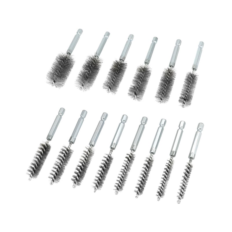 QWORK® 14-Piece Wire Brushes for Drills - 8 mm to