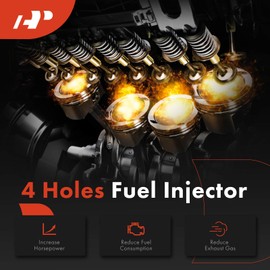 A-Premium 4 Holes Set of 6 Fuel Injectors Compatible with Jeep KL Series Cherokee 2018 2019 2020 3.2L, Replace# 0280158690