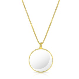 Monocle Magnifying Glass, Necklace Magnifier, 5 x Metal Magnifying Glass, Hanging Magnifying Glass with Chain Pendant Lens, Gold Magnifying Glass, Mini Necklace, Magnifying Glass Lens, Monocle with