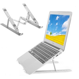 ZEACCT Laptop Stand, 7 Levels Portable Height Adjustable Laptop Stand, Ventilated Laptop Holder, Foldable Aluminium Notebook Stand for 11 to 16 Inch Laptops (Black)