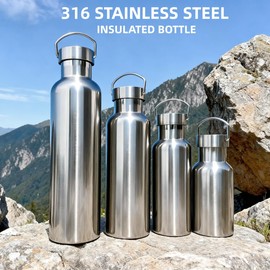 Vacuum Insulated Stainless Steel Water Bottle Insulated Water Bottle Wide Mouth Insulated Metal Bottle for Cold Drinks I BPA-Free Bottle for Travel (12oz)