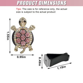 DUSCOKE 3PCS Bling Turtle Car Air Fresheners Vent Clip, Cute Rhinestone Car Dashboard Air Vent Trim Clips, Auto Interior Outlet Diffuser Decoration Accessories for Women, Girl (Pink)