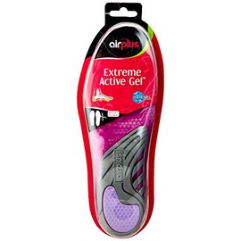Airplus Women's Extreme Active Gel Insoles, Heel & Arch Support, Superior Comfort & Stability, Grey, Medium