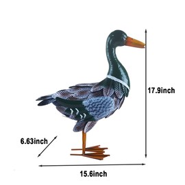BAENRCY Duck Statue Metal Mallard Duck Sculpture Duck Ornaments Garden Decoration Metal Yard Art for Patio Lawn Backyard Outdoor Decoration
