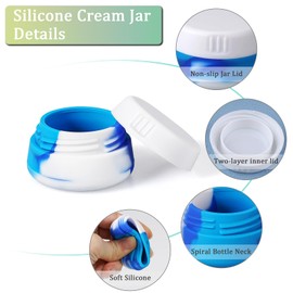 Cosywell Small Travel Containers Jars for Toiletries 20ml/0.7oz 4pcs TSA Approved Silicone Cream Jars Refillable Leak-proof Travel Jars for Creams with Lid for Lotion Cosmetic Makeup Body Cream