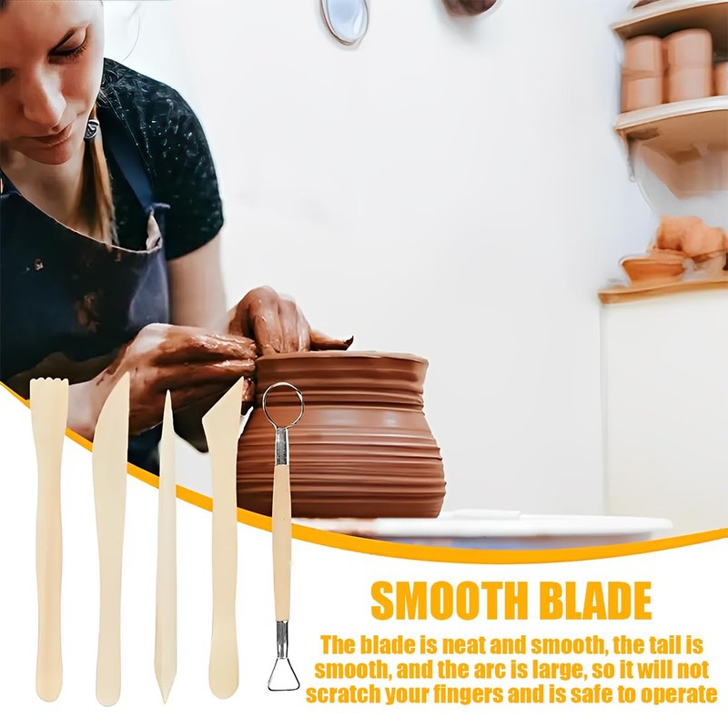 IKOPFLN 5 Piece Ceramic Sculptor Tools Clay Modelling Tools Clay