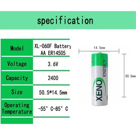 【10 Pack】 XL-060F Battery 3.6V 2400mAh AA PLC Lithium Battery for Xeno 3.6V XL-060F Energy Non-Rechargeable Battery