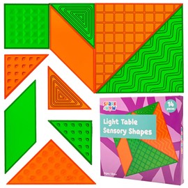 SPARK & WOW Light Table Sensory Shapes | Plastic Light Table Toys | Early Math Manipulatives | Tactile Sensory Toys for Toddlers