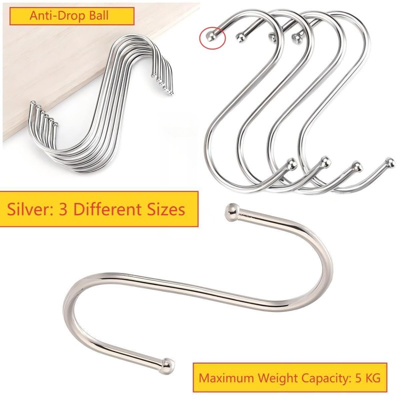 RQzaufania 10 Pack in S Shaped Hooks Hanging Hook Multi