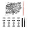 HARFINGTON 25 Set Leather Snap Fasteners Kit 12.5mm Metal Snap