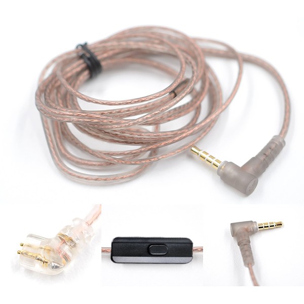 QZXYHYN 2Pin 0.75MM Oxygen-Free Copper Transparent Earphone Replacement Cable in-Ear