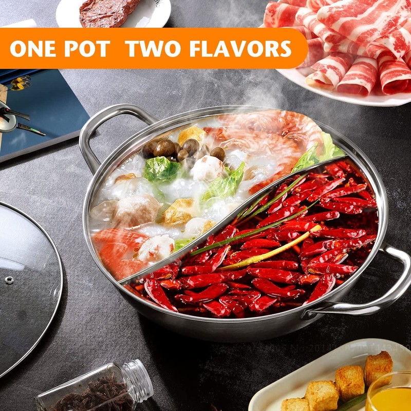 LP Living Plus Dual Sided Stainless Steel Shabu Shabu Hot