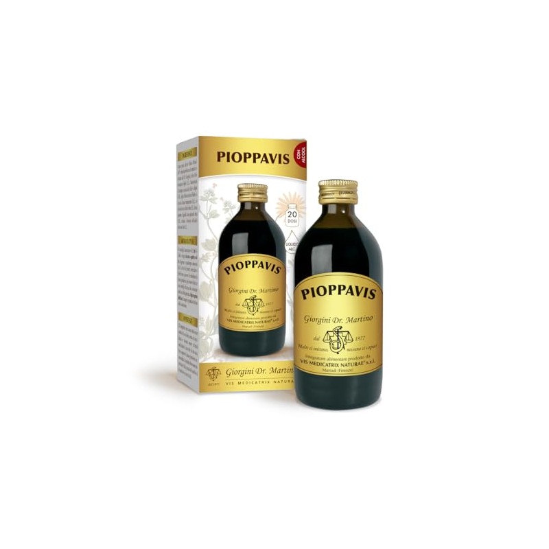 PIOPPAVIS Liquido alcoolico - 200 ml (integratore di betulla bianca,