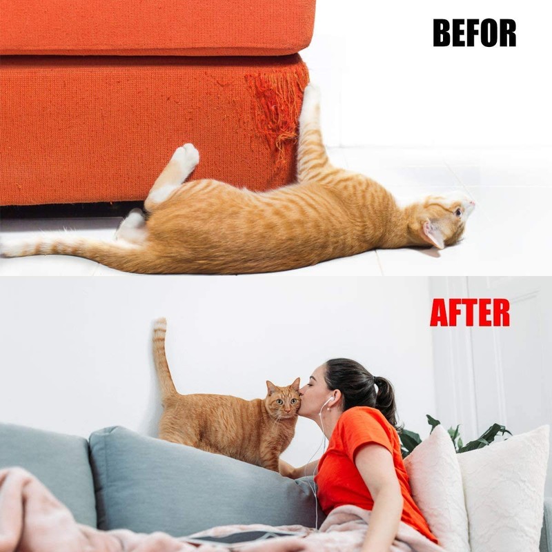 Petslucent Cat Scratch Furniture Protector Tape, Double Sided Clear Sticky