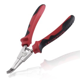LEONTOOL 8 Inches Lock Ring Pliers Flat Snap Ring Pliers Special Circlip Pliers Reverse Pliers Angle Tip Retaining Ring Pliers Spreader Pliers for Transmission Transfer Cases, Bent Nose with Hole