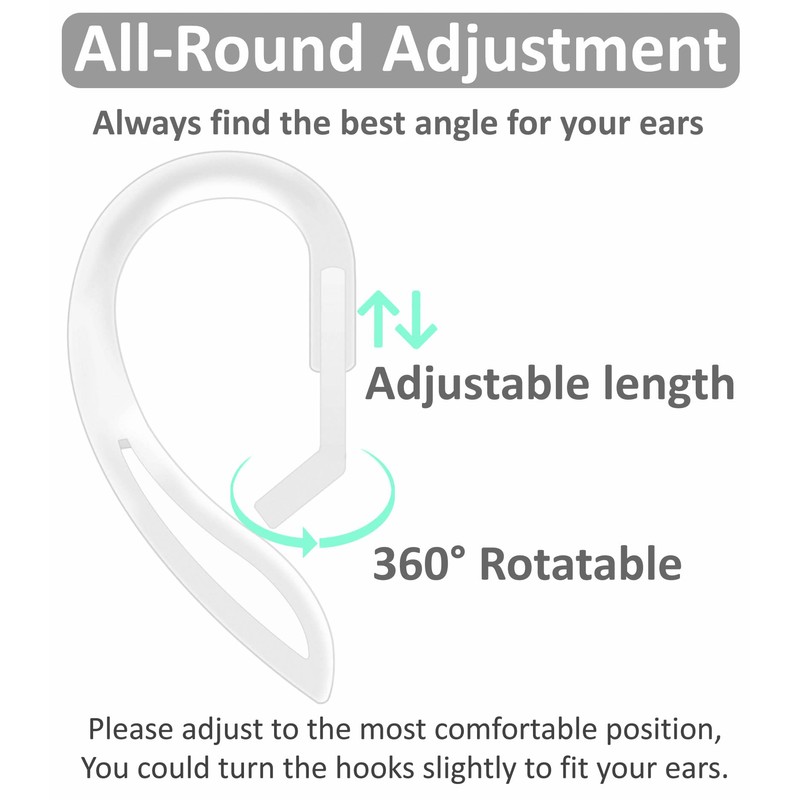 IiEXCEL Compatible with AirPods 4 Ear Hooks, Replacement 360 Angle