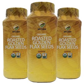 McCabe Organic Roasted Golden Flax Seeds - Healthy Roasted Flaxseed for Cooking and Baking | USDA and CCOF Certified | Product of USA | 16 Oz Pack of 3