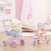 Olivia's Little World Baby Doll Stroller, 2-in-1 Doll Pram Buggy