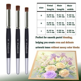 Findartle Blending Paint Brush,3 Pcs Pastel Blending Paint Brushes