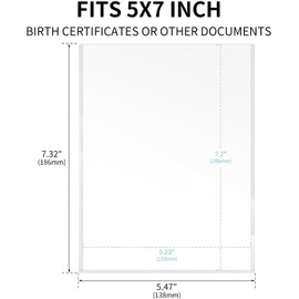 5" x 7" Rigid Print Protectors,Clear Waterproof Hard Plastic Page Sheet Protectors,Paper Sleeves Photo Plastic Sleeves Document Holder Birth Certificate Protector (2Pcs)
