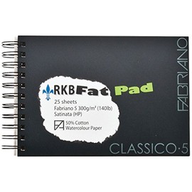 Fabriano : 5 : New 2016 Surface and New Sizing : Fat Pad : 25 Sheets : Wire Bound on Short Edge : A4