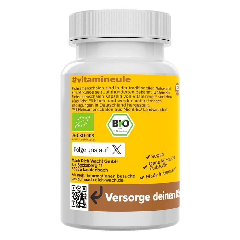 Organic psyllium husk capsules high dose - 700 mg -