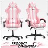 Ferghana Pink Gaming Chair with Footrest,Headrest,Lumbar Support Gamer Chair for